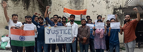 All India Students'Federation holds protest, demands rendering ST status to tribes of border area